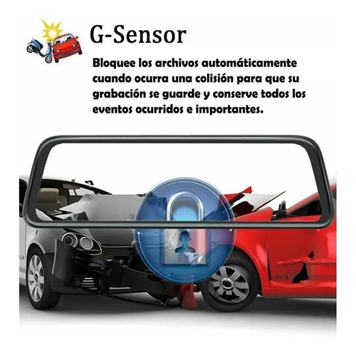 Imagen 7 de 10 de Espejo Retrovisor Doble Camara Reversa Hopemob 9.6 Touch Hd