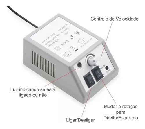 Lixadeira Motor Unha Elétrica Profissional Mercedez