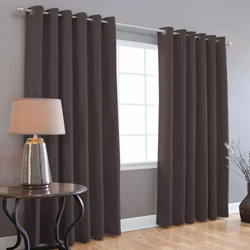 Cortinas Blackout Con Aislamiento Térmico 1.32m X 2.13m Color Ocre