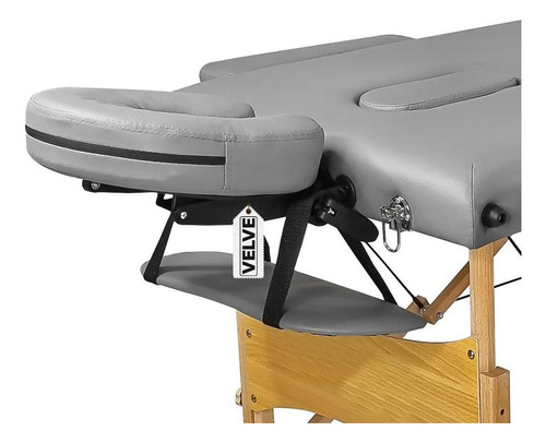 Maca Portátil Para Massagem Divã Dobrável Cinza Velve M203