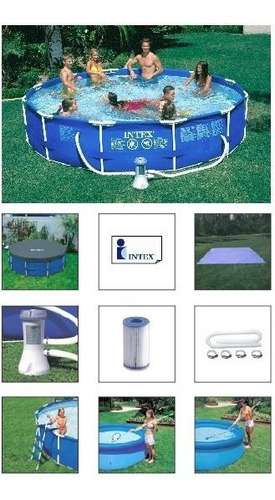 Piscina Intex 6503 Filtro 110v Capa Forro Kit Limpeza Escada