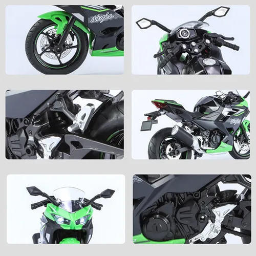 Coleção De Motocicletas E Bases De Metal Em Miniatura Ninja