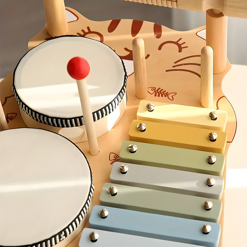 Bateria Juguete Didactico De Bebe Musical Infantil Madera