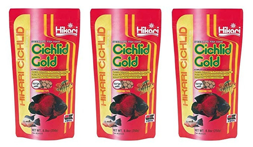 (3 Pack) Hikari Cichlid Oro Flotante Pellets Grande, 8,8 Onz