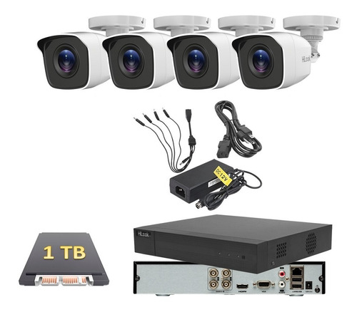 Kit Video Vigilancia 4 Camaras 1080p 2mp 1 Tb Sin Cables