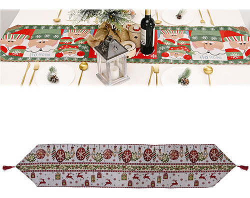 Mantel Camino De Mesa Navideños Nieve Bordado Navidad Cocina