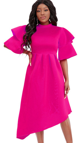 Fashion Double Sleeve Banquet Evening Dress