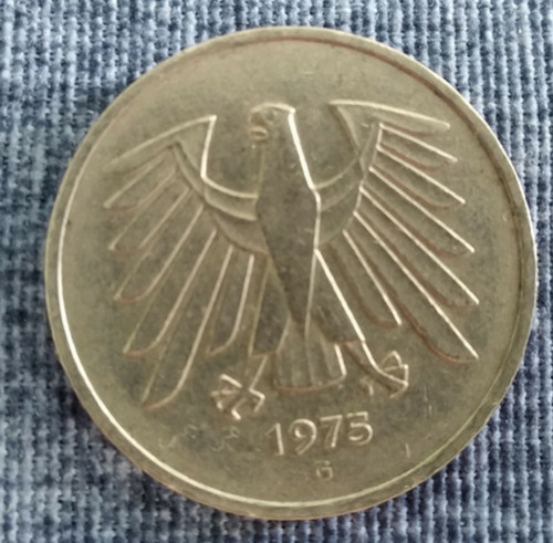 Moneda Extranjera, 5 Mark 1975 Alemánia