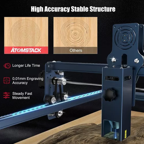  ATOMSTACK Grabador láser A10 Pro y rodillo giratorio R3 Pro,  máquina de grabado láser de alta precisión de 10 W y cortador láser para  metal de madera con panel de terminales