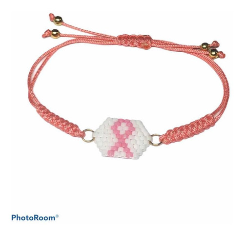 Pulsera Ajustable Miyuki Concientizacion Cancer De Mama