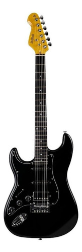 Guitarra elétrica para  canhoto PHX Sunset ST-H de  tília black brilhante com diapasão de pau-rosa