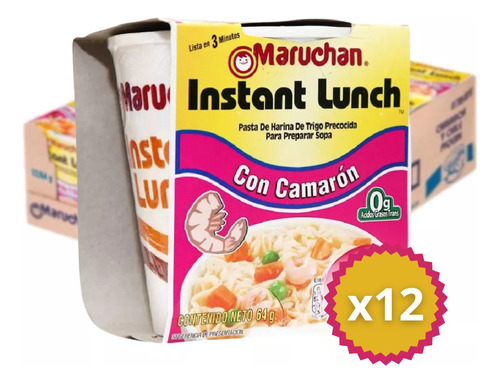 Sopa Instantánea Maruchan Sabor Camarón - X12 Unidades