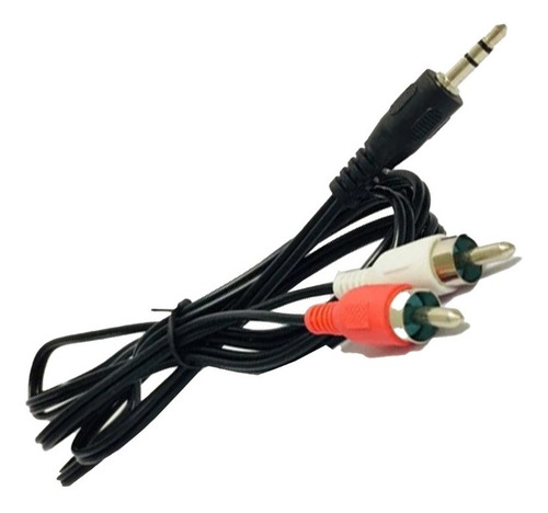 Cable Audio Adaptador 2 Rca Macho A Auxiliar 3,5 Mm Radio Tv