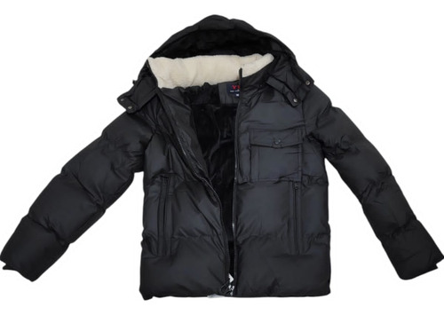 Campera De Hombre Capucha Desmontable Cuello Corderito