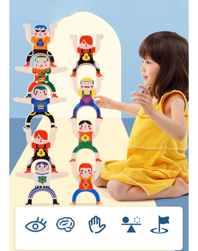 Juego Didáctico Infantil De Madera Figuras Apilables