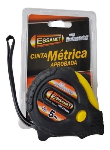 Cinta Metrica Essamet 5mt X 25mm Triple Freno Ancha