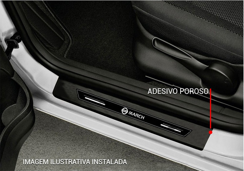 Soleira Porta Platinum Nissan March 2012 2013 Á 2018 - Preto