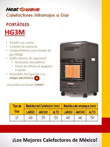 Calefactor Portátil de Gas  Heatwave modelo HG3R - Heatwave