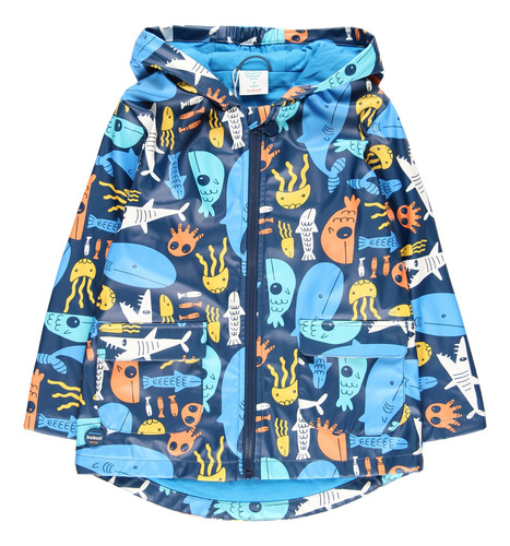 Impermeable Ballenas C/capucha Para Niño Bóboli 390192 (mim)