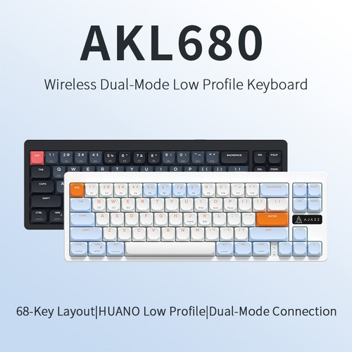 Teclado Ajazz Akl680 De Modo Dual Rojo Interruptor Corto Ina