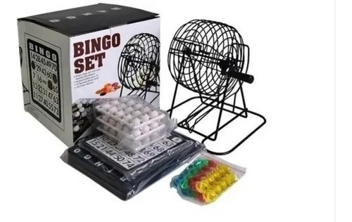 Set Bingo Tómbola Balotera Juego De Mesa Familiar + Cartones