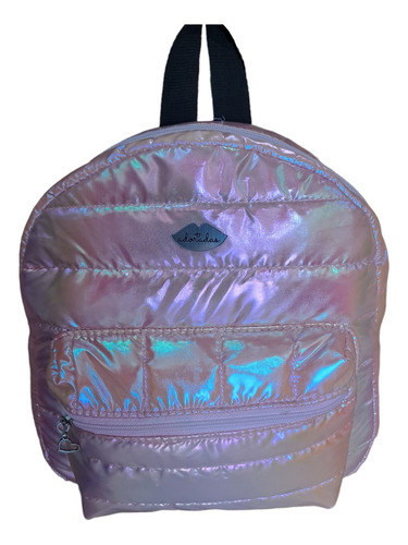 Mochila Inflada Beso Puffer Rosa Urbana Acolchada Grande