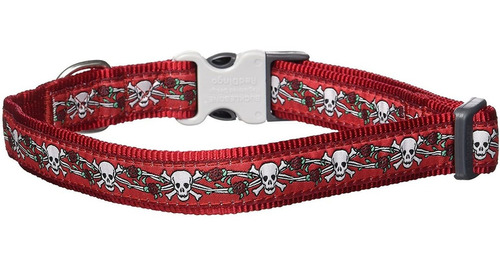 Red Dingo 25 mm. Calavera Y Rosas Rojo Collar De Perro, Gra