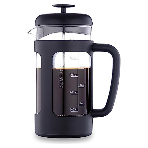 French Press 34 Oz Coffee Tea Maker Vidrio De Borosilic...