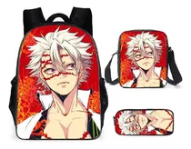 Comprar 3pcs Bolsos Escolares Demon Slayer Bolsos De Hombro De Moda
