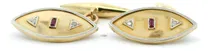 Comprar Gemelos Antiguos Franceses Oro 18k Rubies Y Brillantes