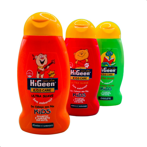 Kit Higeen De Shampoo Infantil 3 Fragancias Pura Diversão