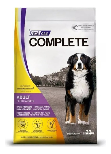 Vitalcan Complete Perro Adulto Raza Mediana Grande X 20 Kg