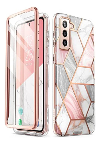 Funda Galaxy S22 5g Slim Diseño Marmol Rosa Oro Tpu Flexibl Marble Mármol