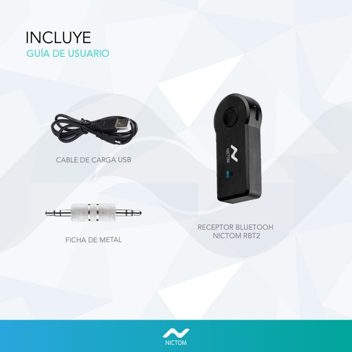 Imagen 3 de 4 de Receptor Bluetooth Batería Con Control Volumen Manos Libres