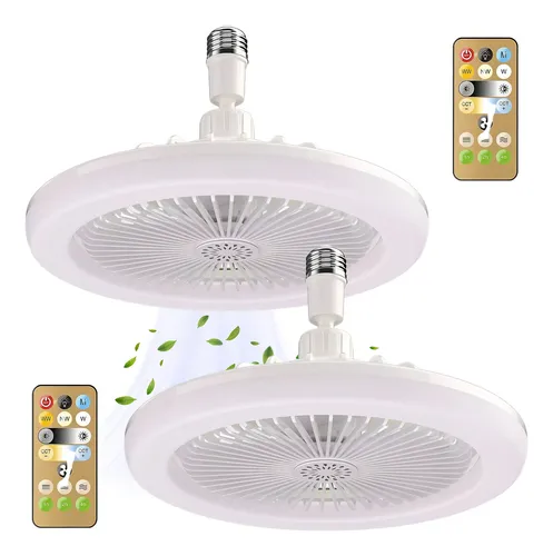 comprar Pack Kit 2 Piezas Ventilador De Techo Con Lampara Led  Marca Dosyu 3 Tonos De Luz Blanca Control Remoto 3 Velocidades 30w