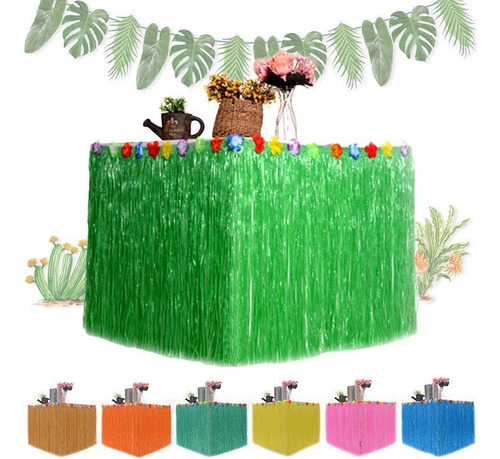 .. Diy Falda De Mesa Hawaiana For Decoración De Fiestas
