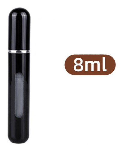 Perfumero 8ml Metálico Recargable Spray, Reutilizable Negro