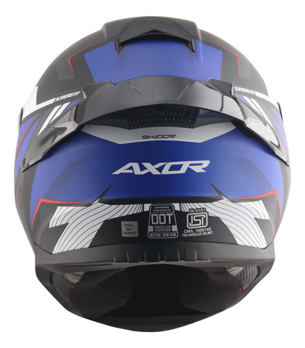 Casco Moto Integral Axor Saber Shadow Doble Certificación