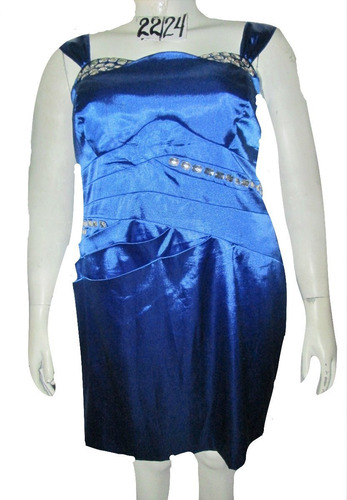Vestido Azul De Gala Con Pedreria Talla 3x (40/42 )trixxi