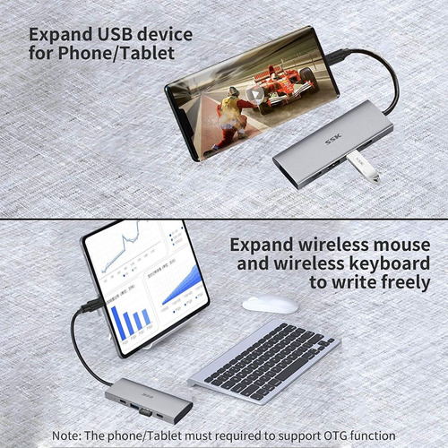Imagen 6 de 7 de Adaptador Usb-c - 2 Usb 3.2 + 2 Usb-c 3.2 10 Gbps - Pc/mac