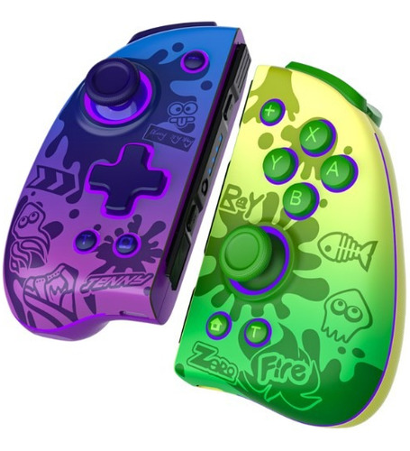 Joy-pad Joy Con Iine Elite Pro Nintendo Switch Rgb Splatoon Cor Verde