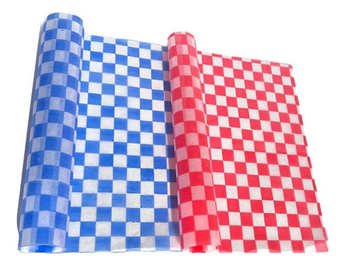 Combo Papel Parafinado Hamburguesas Rojo + Azul X 200un