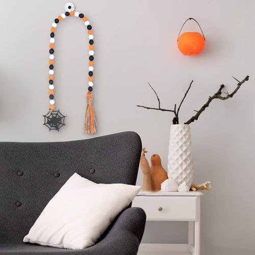 Cadena De Cuentas De Halloween En Forma De U, Color Madera,