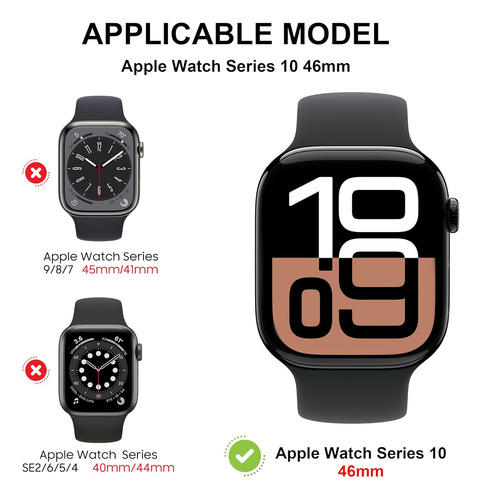 2pcs Para Apple Watch Series 10 46mm Protector Pantalla Case