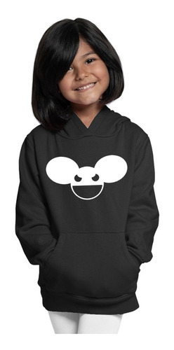 Sudadera Negra Infantil De Dj Deadmau5 Estampada Logo