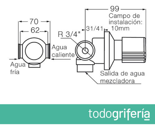 Griferia Fv Presmatic Baño Mezclador Pared Automatica 0341