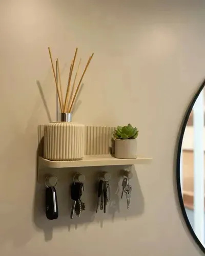 Porta Llaves Lineal Elegante Pared Pador Beige