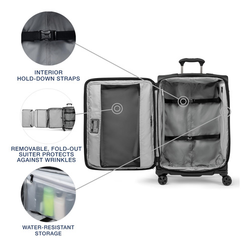 Equipaje Travelpro Crew Classic, Ligero, 25 Pulgadas, Negro