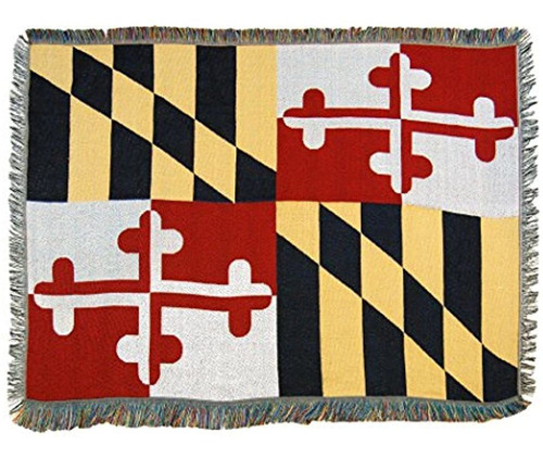 Manta De Tapiz Tejida Con La Bandera Del Estado De Maryland 