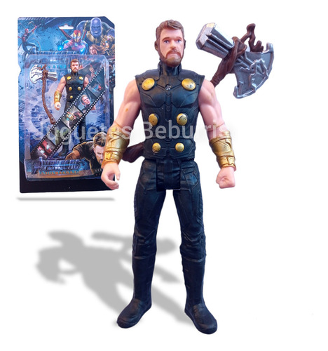 Excelente Muñeco Thor Articulado De 16 Cm Con Hacha